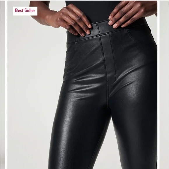 Leather Like ankle skinny pants - Picture 6 of 9